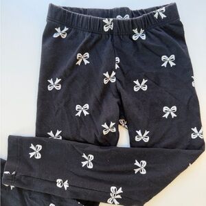 Black Leggings with White Bow Pattern Janie and Jack